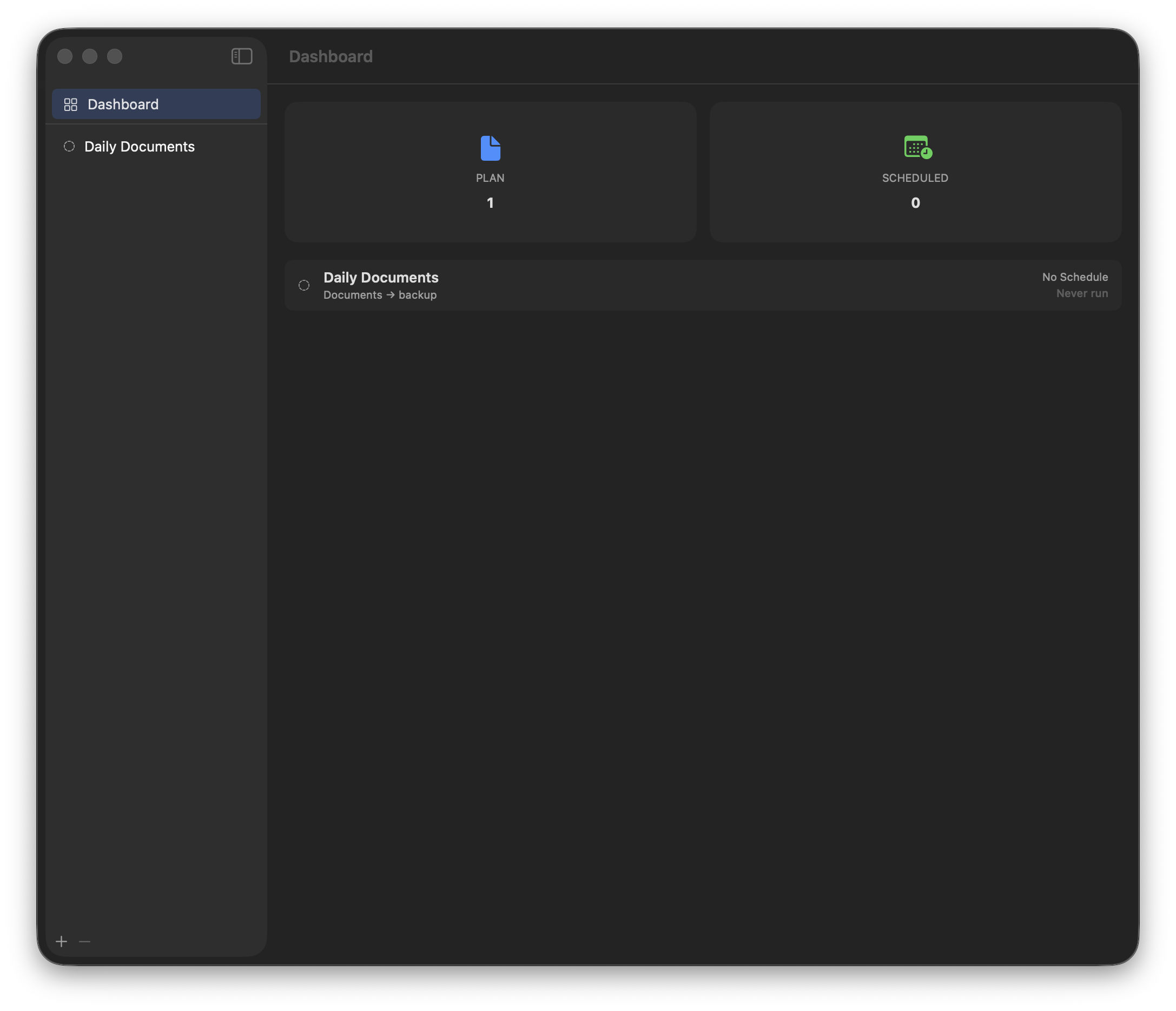 Conduit Dashboard with backup plans overview